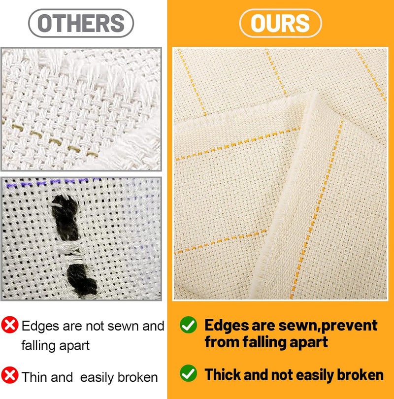 Biubee 85" × 79" Large Overlocking Tufting Cloth with Marked Lines- Primary Monk's Cloth Punch Needle Fabric for DIY Rug-Punch Tufting Gun - Image 3